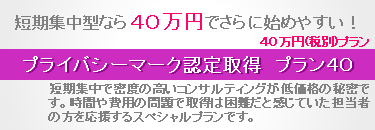 プライバシーマーク コンサル 40万